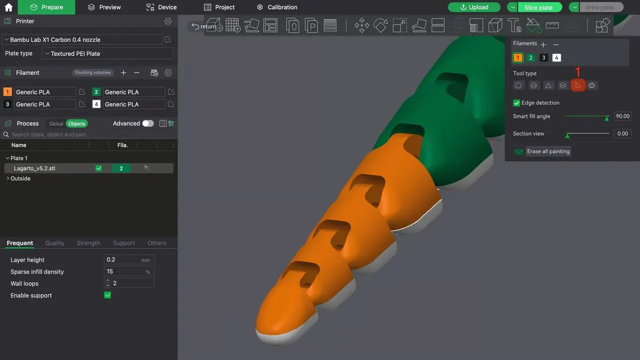 Paint larger areas with the Fill mode